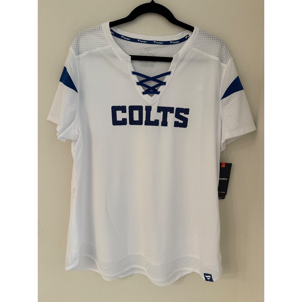 Indianapolis Colts Women's Fanatics Lace-Up Jersey/Shirt -Size 2xL -NWT